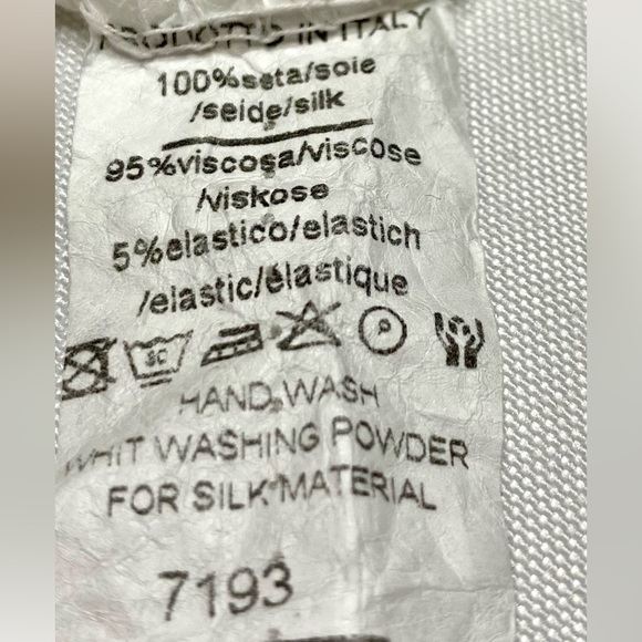 Silk White Blouse with Layered Hem made in Italy - Picture 10 of 13